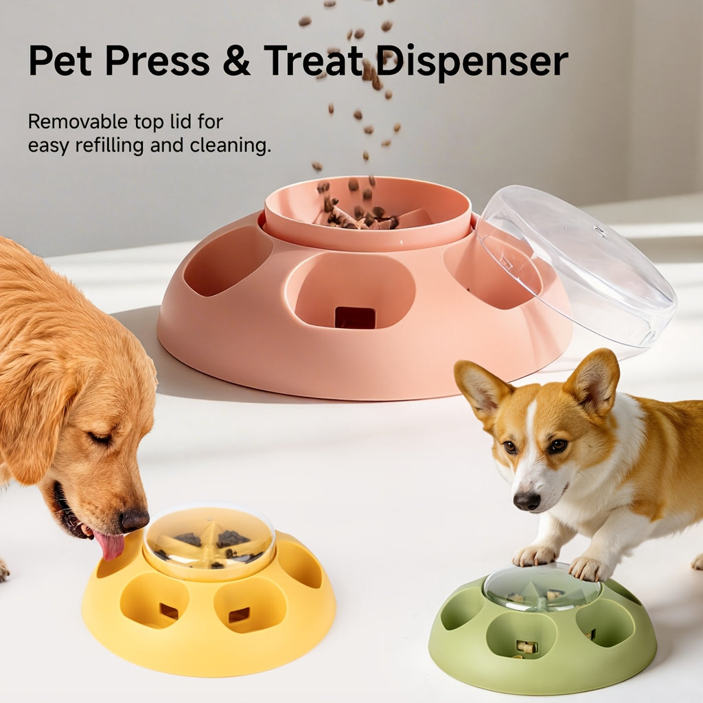 Dog Push-Type Slow Feeder, Automatic Pet Feeder, Slow Feeding Bowl, Fun Interactive Dog Toy Food Dish, Pet Slow Feeder