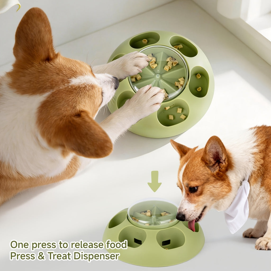 Dog Push-Type Slow Feeder, Automatic Pet Feeder, Slow Feeding Bowl, Fun Interactive Dog Toy Food Dish, Pet Slow Feeder