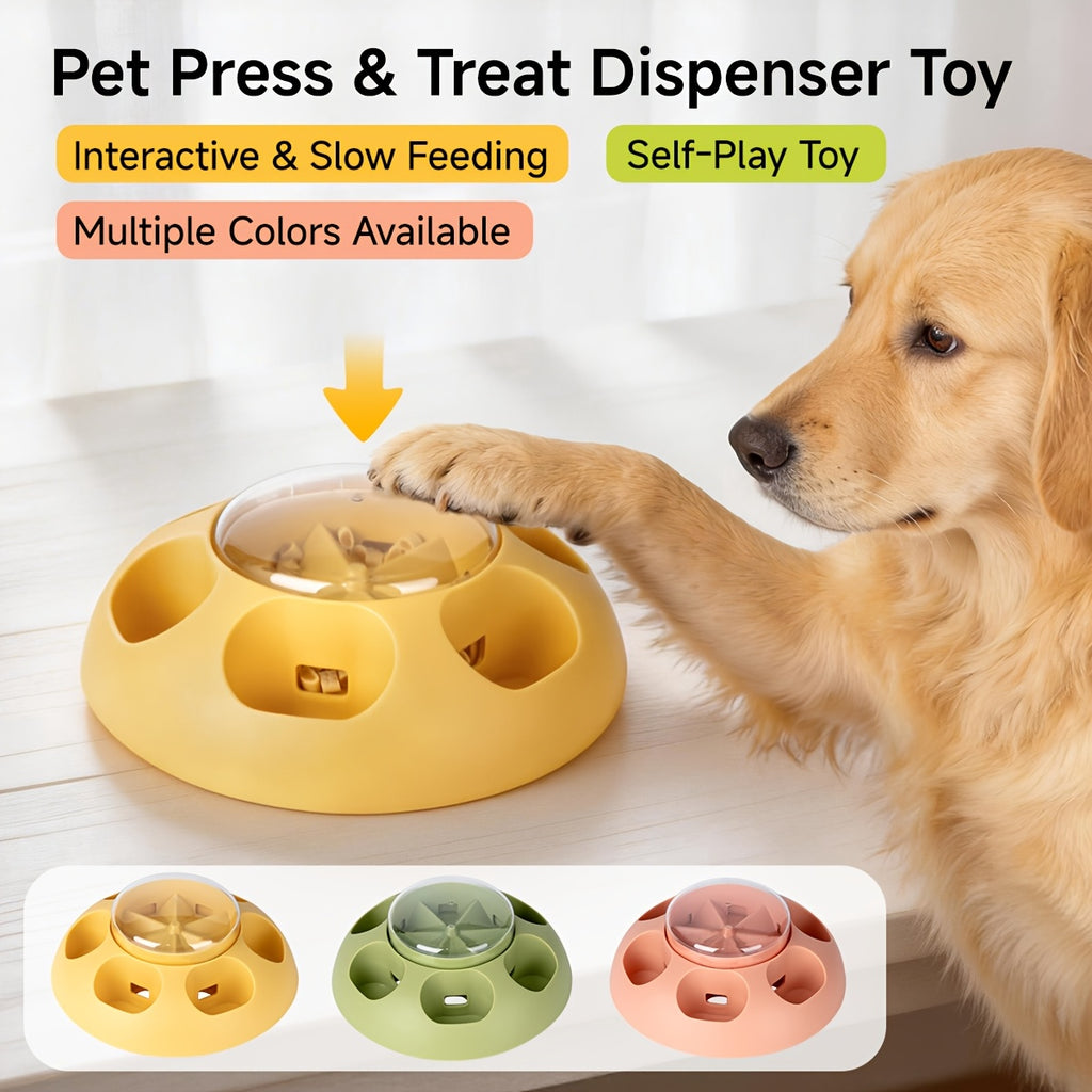Dog Push-Type Slow Feeder, Automatic Pet Feeder, Slow Feeding Bowl, Fun Interactive Dog Toy Food Dish, Pet Slow Feeder