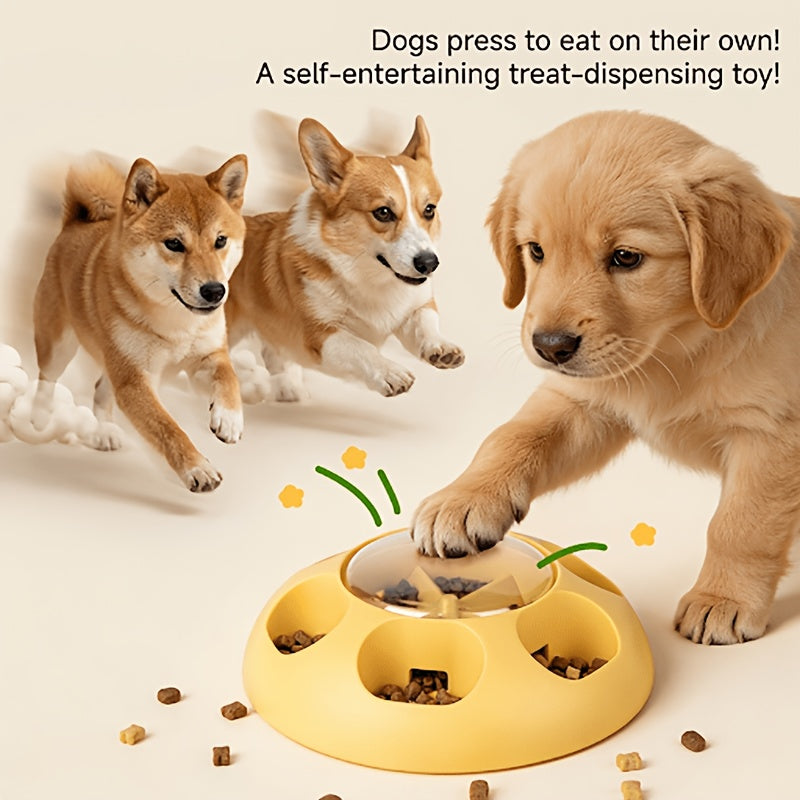 Dog Push-Type Slow Feeder, Automatic Pet Feeder, Slow Feeding Bowl, Fun Interactive Dog Toy Food Dish, Pet Slow Feeder